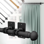 2 Pieces Self Adhesive Curtain Rod Bracket, Universal Plastic Curtain Rod - Image 7