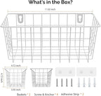 MaraFansie Hanging Kitchen Baskets Wire Storage Basket Adhesive and Screws - Image 9