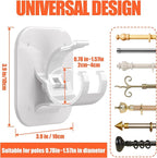 Adhesive Curtain Rods No Drilling Holder, No Drill Curtain Rod Brackets - Image 3