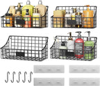 Hanging Wall Wire Basket-4Pack, Large Metal Organizer Baskets & Bathroom Shower by Sonyabecca