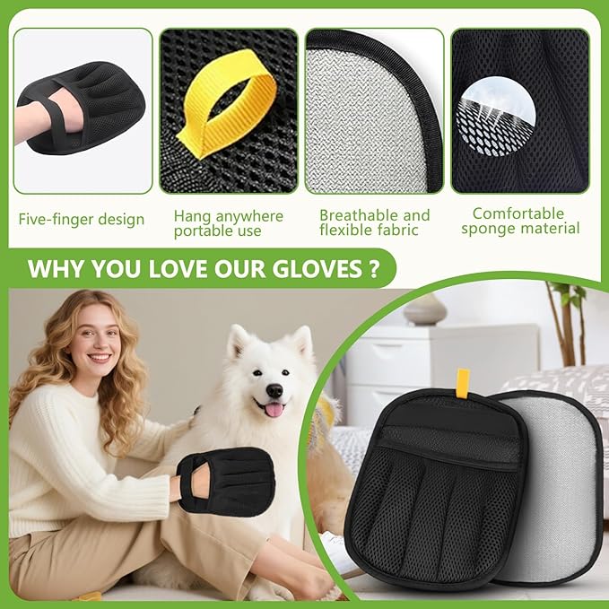 3 Packs Pet Hair Remover Gloves - Image 2