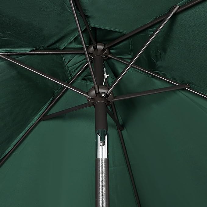 Blissun 7.5 ft Patio Umbrella, Yard Umbrella, Outdoor Market Umbrella with Push Button Tilt Crank, Dark Green - Image 3