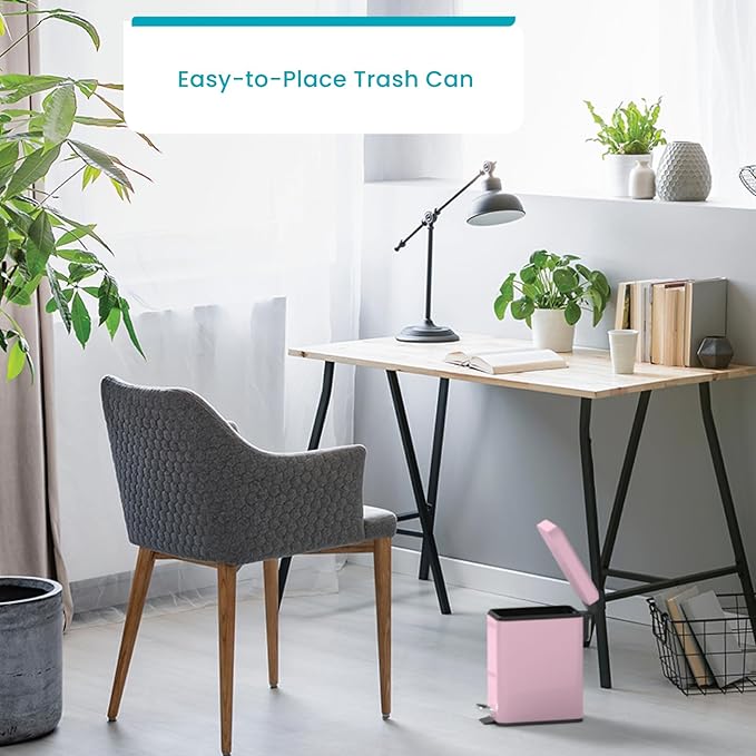 Home Zone Living 1.3 Gallon Small Bathroom Trash Can - Image 7