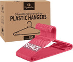 Plastic Hangers 50 Pack, Light Weight Durable Clothes Hangers by Byomostor
