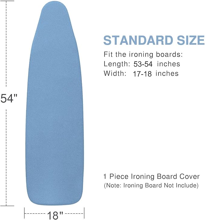 Ironing Board Cover and Pad 18x54, Thick Padding, Elastic Edge, Silicone Coated - Image 5