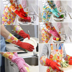Dishwashing Rubber Gloves 3 Pairs, Aixingyun Non-Slip Household Laundry Kitchen - Image 4