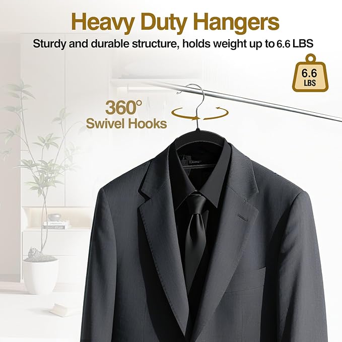 Plastic Hangers 50 Pack, Heavy Duty Clothes Hangers - Image 4