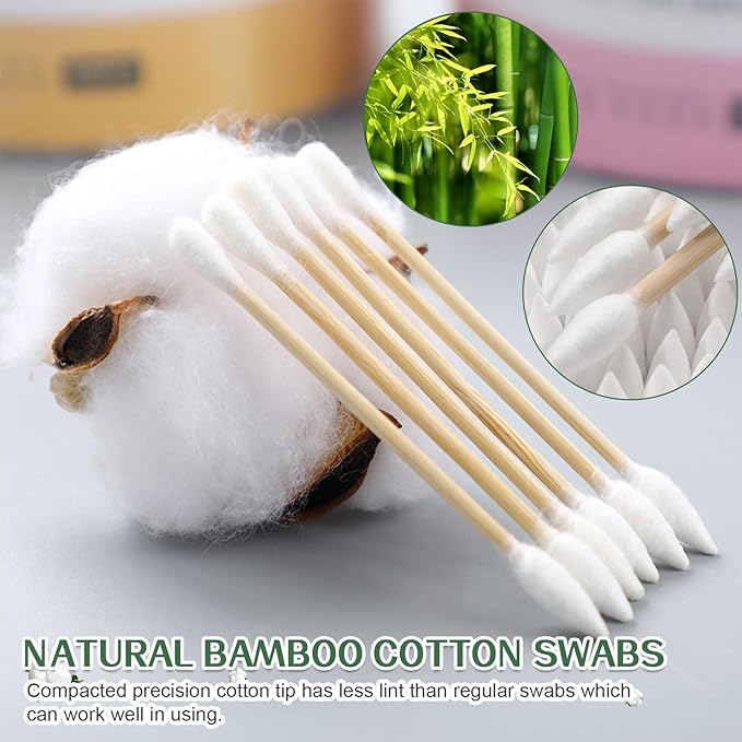 Bamboo Cotton Swabs 1000 Count, Organic Cotton Swabs - Image 5