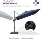 PURPLE LEAF Patio 9 Feet Cantilever Offset Umbrella with Base Outdoor Umbrella with 360-degree Rotation for Garden Deck Pool Patio Navy Blue - Image 9