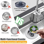 Kitchen Sink Drain Strainer, 3 in 1 Pop Up Kitchen Sink Stopper, - Image 2