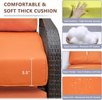 ART TO REAL Automatic Adjustable Patio Recliner Chair Relaxing Sofa Outdoor Wicker Armchair Furniture Aluminum Frame Lounge with Soft Thicken Cushion - Image 5