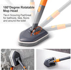 Tile Tub Scrubber Brush with 3 Different Function Cleaning Heads and 56" - Image 6