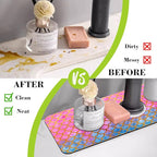 Sink Splash Guard Faucet Mat Watercolor Fish Scales Absorbent Fast Drying Mat - Image 6