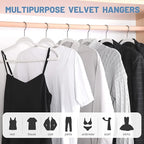 HOUSE DAY White Velvet Hangers 60 Pack, Non Slip Felt Hanger, Slim Velvet - Image 2