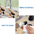 Boho Tropical Leaves Kitchen Sink Splash Guard Mat Absorbent Fast Drying Mat - Image 5