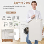 Slim Laundry Basket with Lid and Handles, Foldable Laundry Basket - Image 4