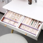 LANDICI Stackable Jewelry Organizer Trays 4 Set, PU Leather Jewelry Organizer - Image 6