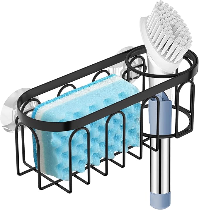 Yazoni 2-in-1 Sponge Holder for Kitchen Sink, Sink Caddy Kitchen Sink Organizer by Yazoni