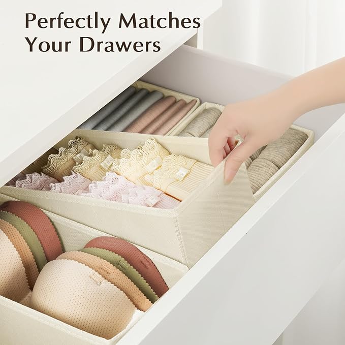 DIMJ Drawer Organizers Clothes, Fabric Closet Organizers and Storage, Shallow - Image 5