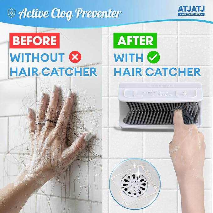 Large Shower Hair Catcher Wall, Bathroom Tub Hair Catcher Drain Protector - Image 2
