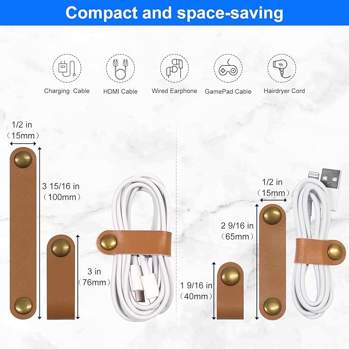 Leather Cable Straps Cord Organizer - Image 6