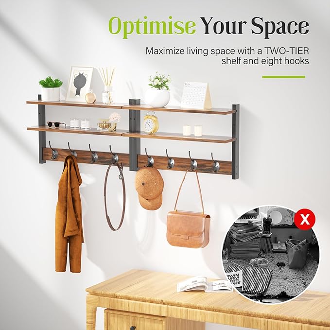 2 Tier Coat Rack Wall Mount - Image 4