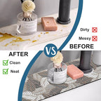 Embossed Leaf Texture Sink Faucet Absorbing Mat Grey Leaf Super Absorbent Fast - Image 6