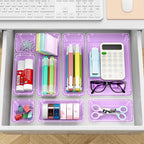 12-Piece Drawer Organizer Set, 4 Sizes Versatile Plastic Vanity Organizer - Image 6