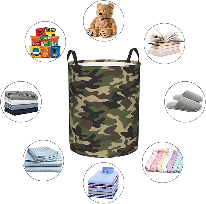 Green Camouflage Laundry Hamper Bag - Image 5