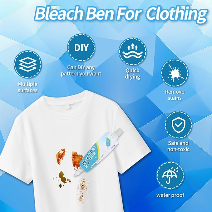 Bleach Pen, Bleach Pen For Clothing, Stain Remover Pen, Instant Travel Stain - Image 3