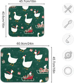 Christmas Geese Pattern Dish Drying Mat - Image 3