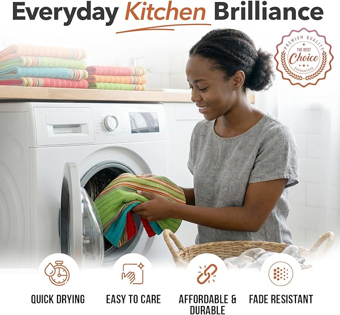 TEXAS LINEN CO. Kitchen Dish Towels, 100% Cotton Salsa Towels, Highly Absorbent - Image 7