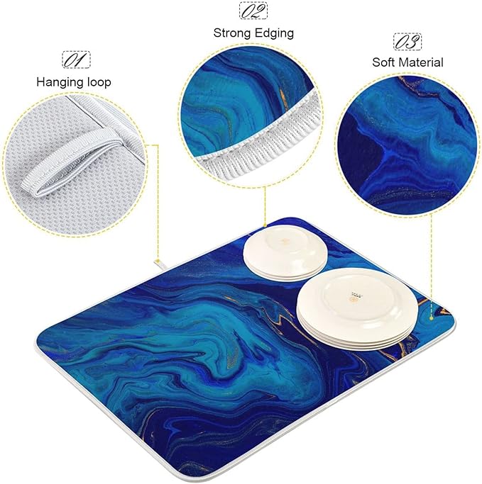Super Absorbent Dish Drying Mat, Microfiber Fast-Drying Dish Mat, Kitchen Dish - Image 4