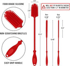12.5" Silicone Bottle Brush & Straw Cleaner Brush Set | Water Bottle Cleaner - Image 2