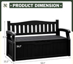 Flamaker 80 Gallon Storage Bench Outdoor Indoor, Durable All-Weather Seating with Hidden Storage, Lockable Deck Box for Garden, Patio, Poolside (Black) - Image 3