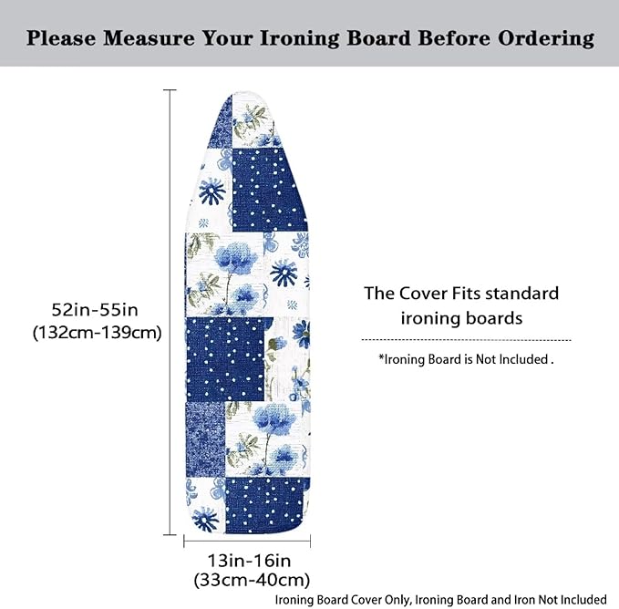 Sprowallow Flowers Ironing Board Cover Standard Size Scorch Resistant Padding - Image 5