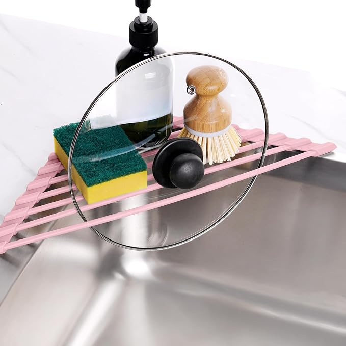 Tomorotec Compact Silicone-Coated Triangle Dish Drying Rack - Image 4