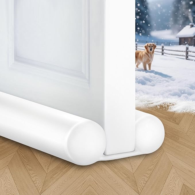 MAXTID 32" Door Draft Stopper White Door Air Draft Stopper Breeze Wind Blocker by MAXTID