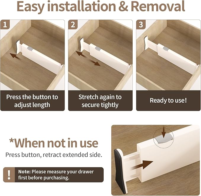 Drawer Dividers Organizer 9 Pack, Adjustable Separators 4" High Expandable from - Image 5