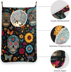 Mexican Skulls and Flowers Hanging Laundry Hamper Door Hampers Bag Basket - Image 5