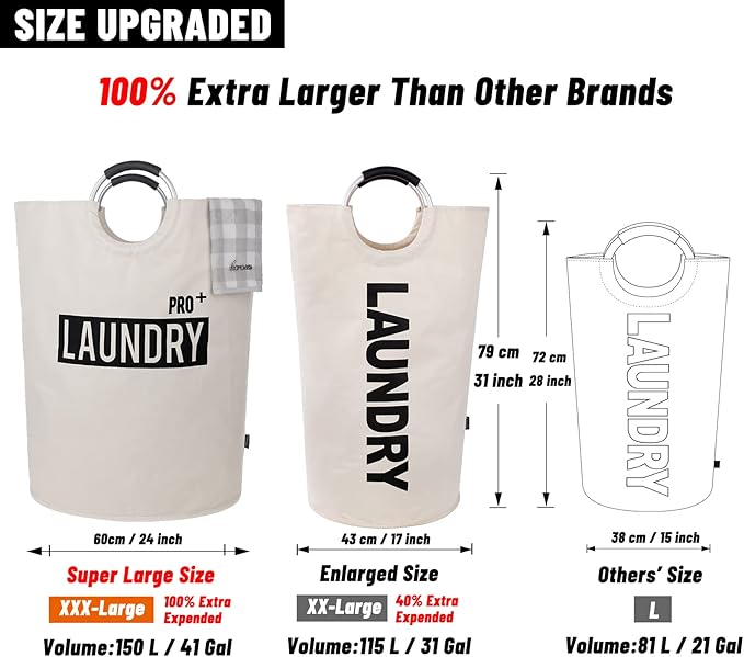 Caroeas Super Large 150L Laundry Basket Pro, Waterproof Laundry Hamper - Image 3