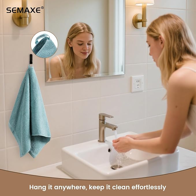 SEMAXE 12 Pack Hand Towels for Bathroom, 100% Cotton Towels - Image 5