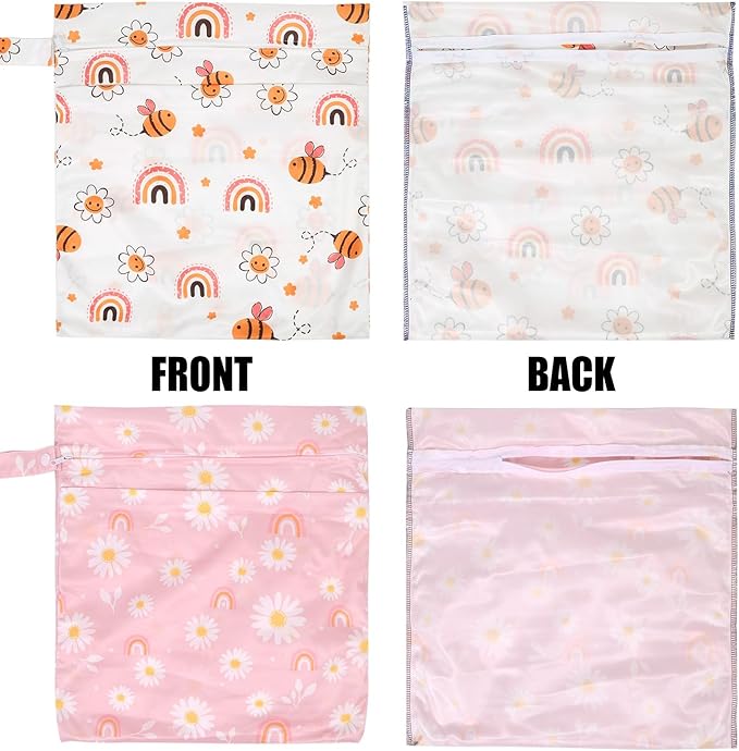 2pcs Travel Waterproof Laundry Bag, Cloth Diaper Wet Dry Bags - Image 4