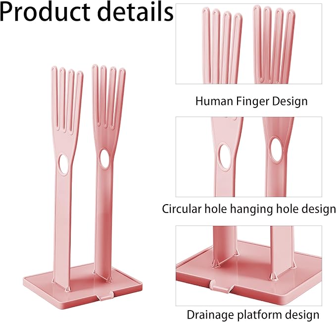 Kitchen Glove Holder Stand Dryer Rack Reusable Plastic Mitten Drying Organizer - Image 4