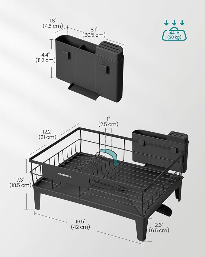SONGMICS Dish Drying Rack, Kitchen Dish Rack, - Image 6