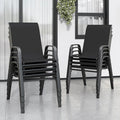Patio Chairs Set of 8, Stackable Outdoor Dining Chairs for All Weather Textilene Fabric & Metal Frame, Outdoor Chairs Set for Backyard Deck Garden by Vimstora