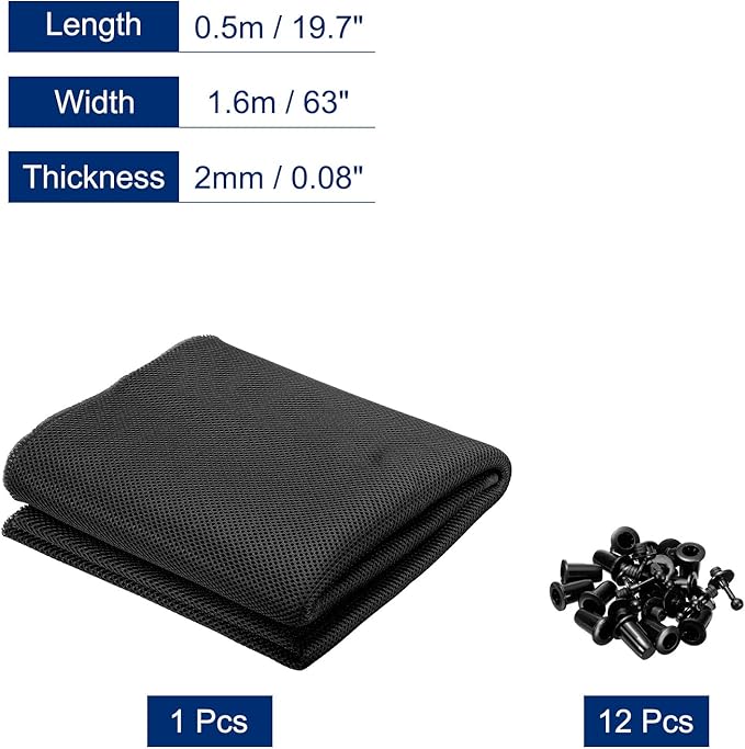 MECCANIXITY Speaker Grill Cloth 20 x 63 Inch Stereo Mesh Fabric Protective - Image 2