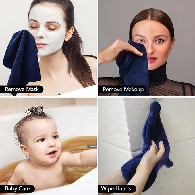 SINLAND Microfiber Facial Cloths Fast Drying Washcloth 12inch x 12inch - Image 8