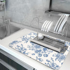 Vintage Blue Floral Dish Drying Mat - Image 5