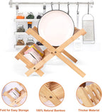 SZUAH Collapsible Bamboo Dish Drying Rack - Image 7